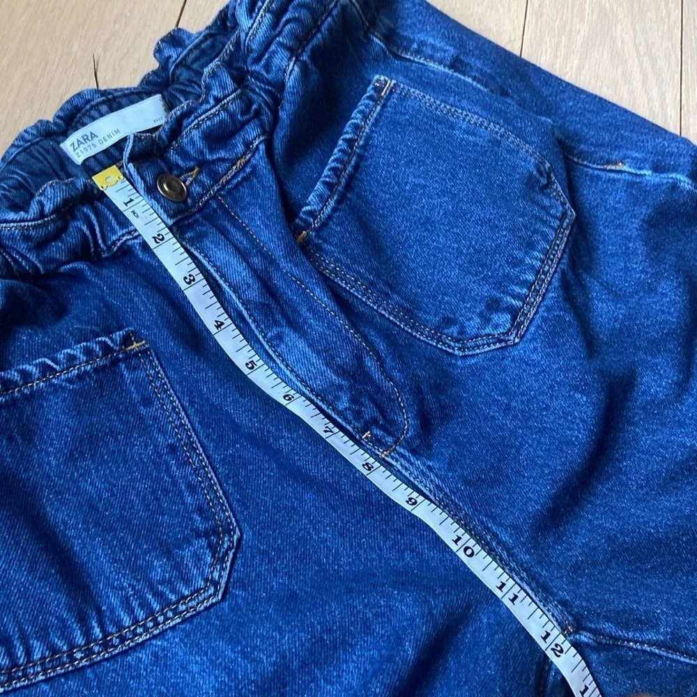 Zara Baggy Paperbag jeans with front patch pockets size 6, EUC